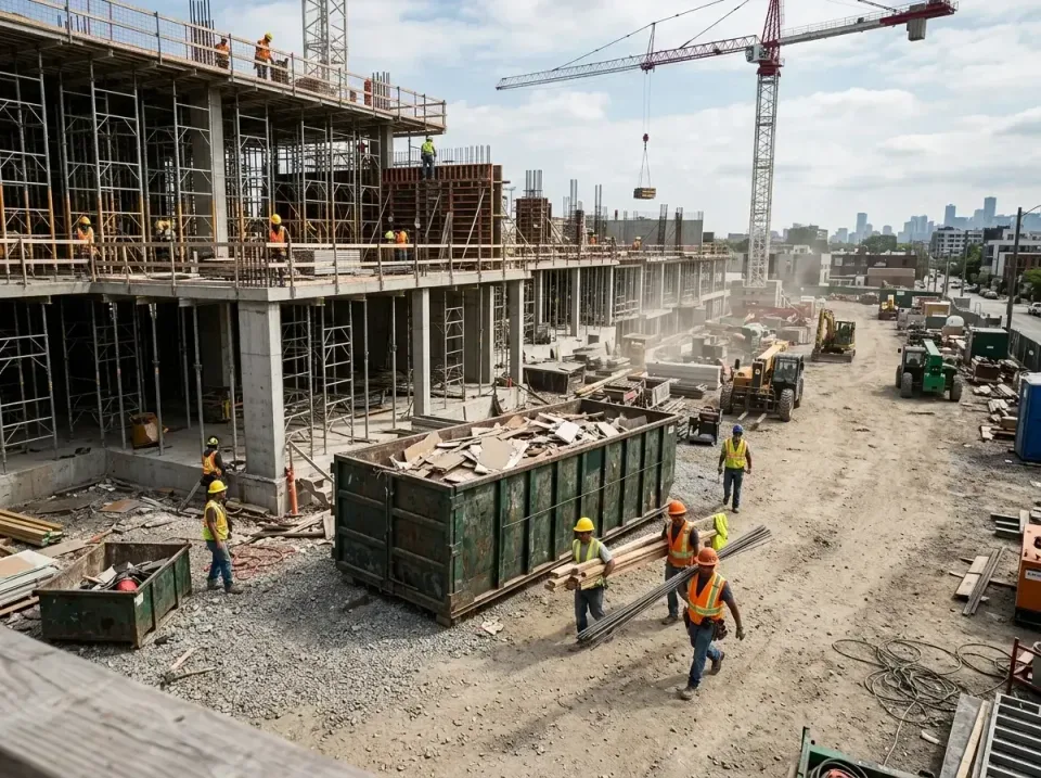 commercial-construction-site-w-002 — frequently asked questions, Low Cost Construction Dumpster Rental in Villa Ridge, MO